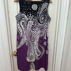 Alyx Black and Purple Paisley Midi Dress